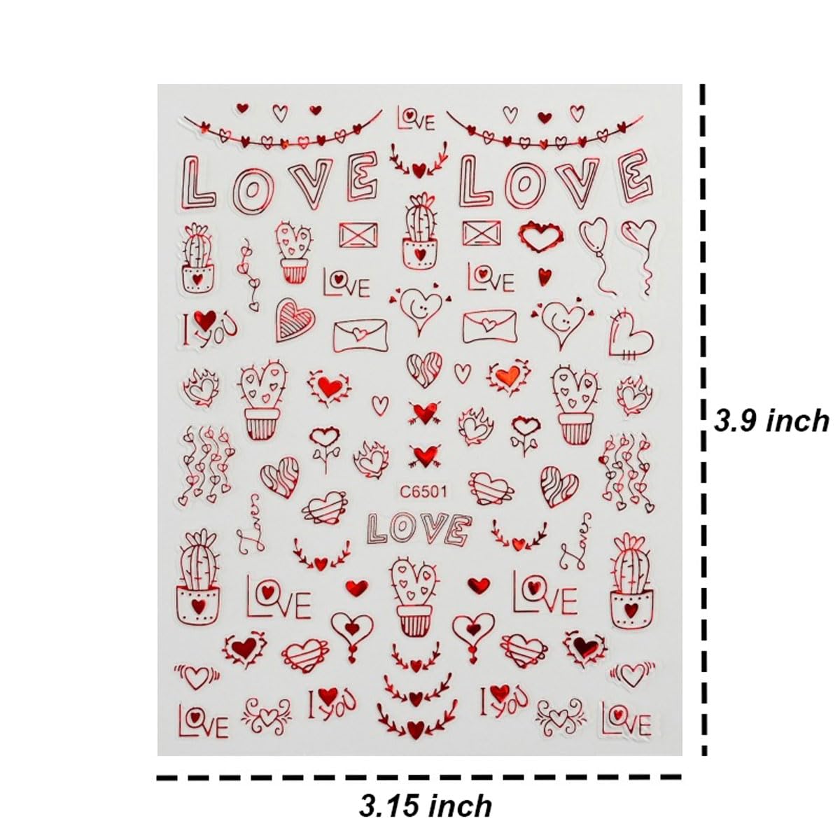 Eostankr corazones 3D, decoración de uñas para ocasiones especiales.