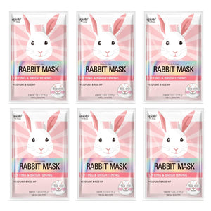 Epielle mascarilla facial conejo, 6-pack, ideal para spa en casa