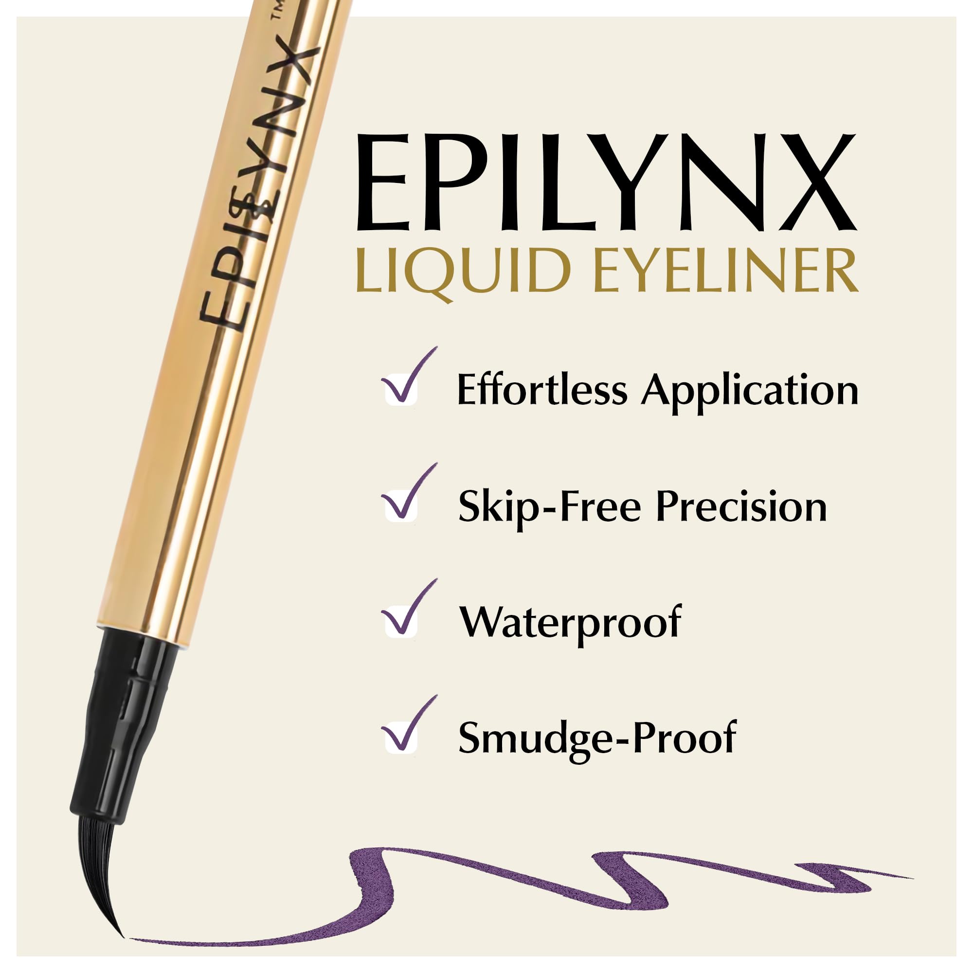 EPILYNX aplicador de punta fina facilita trazos limpios para looks definidos.