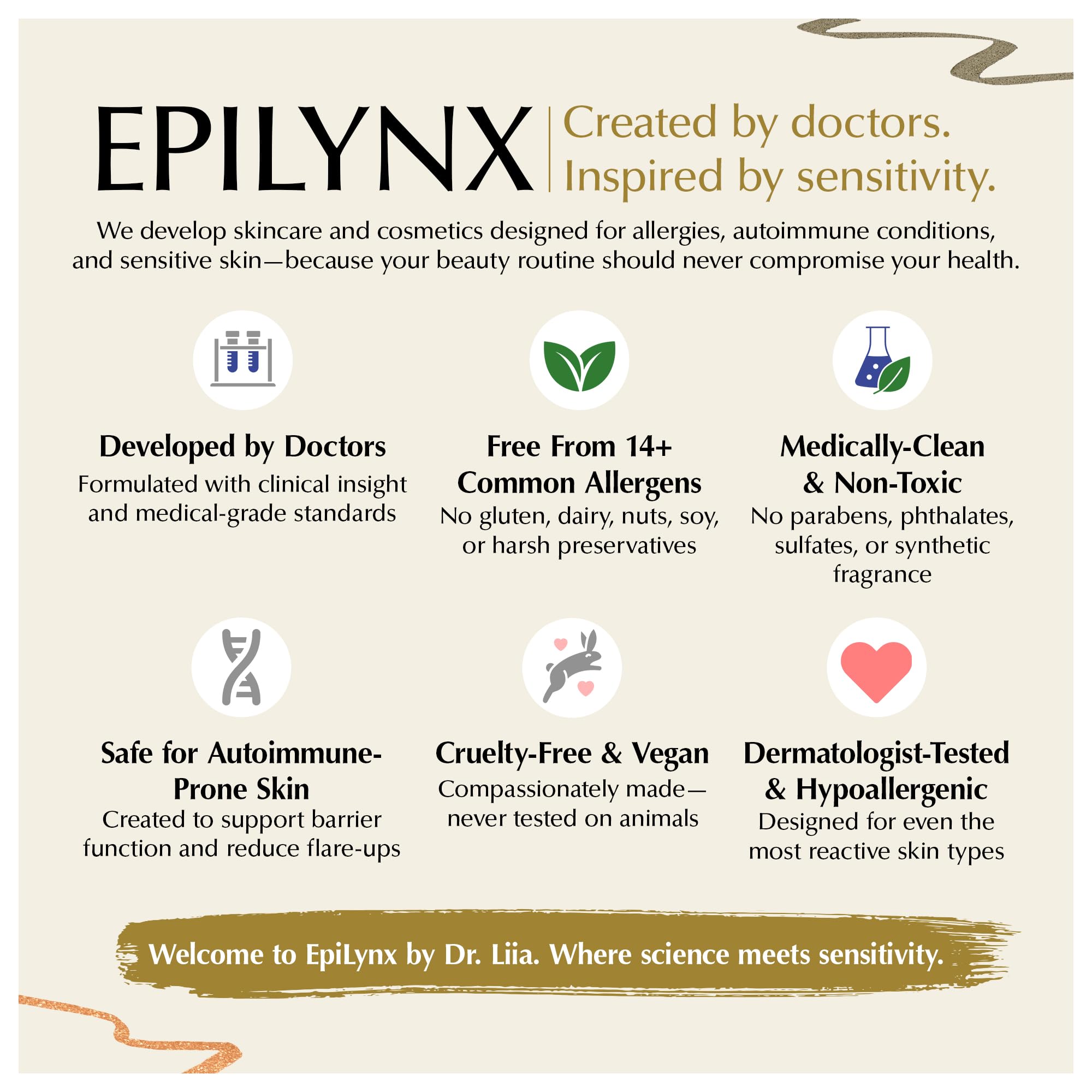 EPILYNX fórmula libre de crueldad y vegana para belleza consciente.