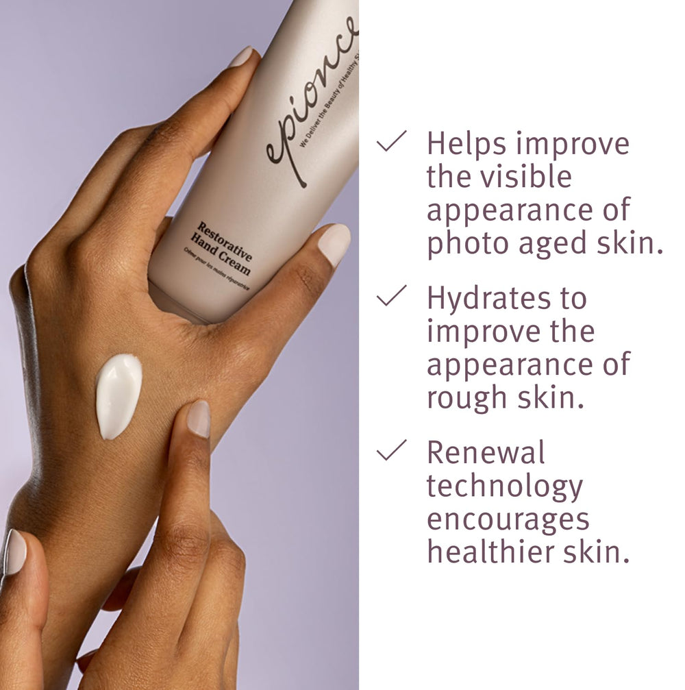 Epionce Crema Manos Restauradora: absorción inmediata y suavidad en las manos.