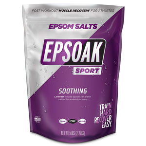 Epsoak Sport sal Epsom 5 lb lavanda: bolsa reutilizable para relajación posentrenamiento.