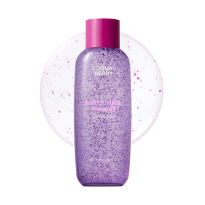 EQQUALBERRY Toner, botella frontal, hidratación suave para piel sensible.