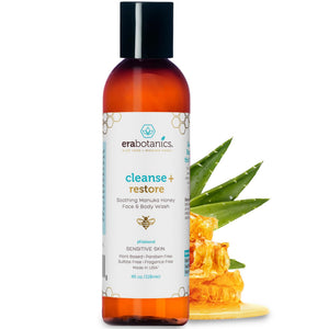 Era Organics limpiador facial con miel de Manuka, botella lista para uso diario suave.