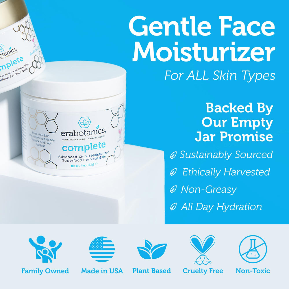 Era Organics crema facial, textura cremosa y suave para uso diario.