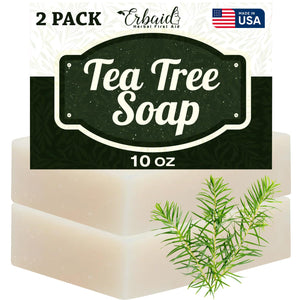 Jabón Erbaid de árbol de té para la cara, limpieza suave y defensa natural.