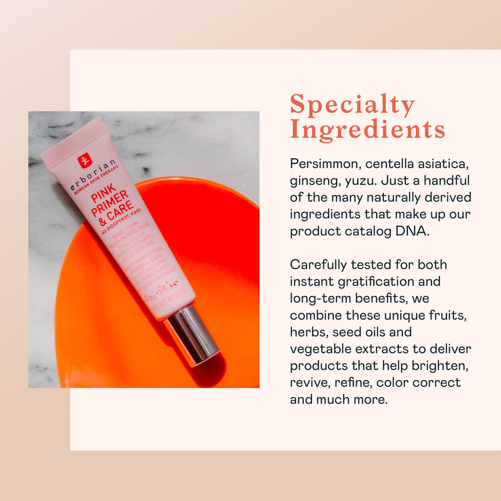 Erborian Primer Rosa y Cuidado, brillo sutil para un look luminoso.