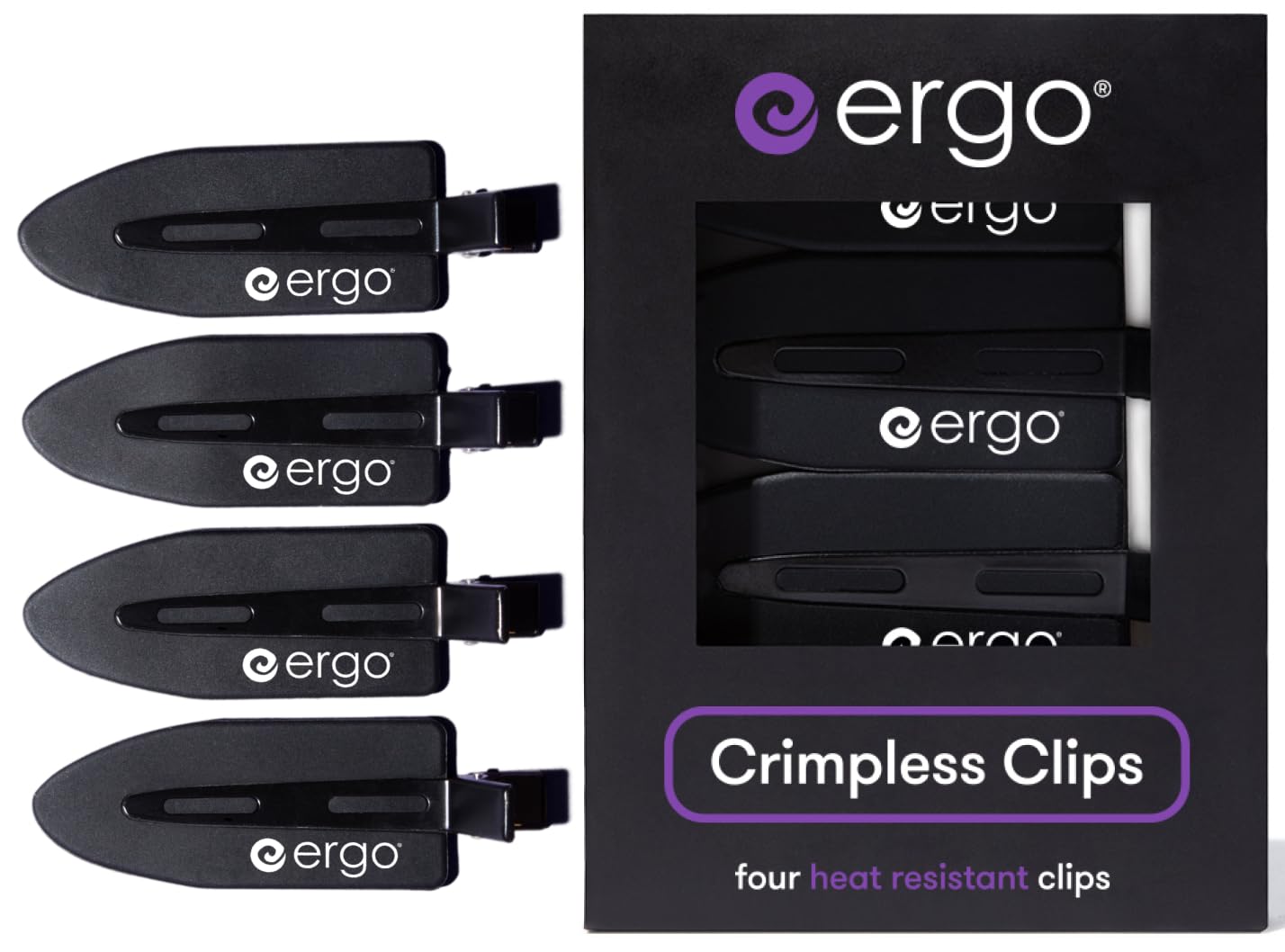 ERGO pinzas sin pliegues para pelo, conjunto de 4, fijan flequillos sin marcas