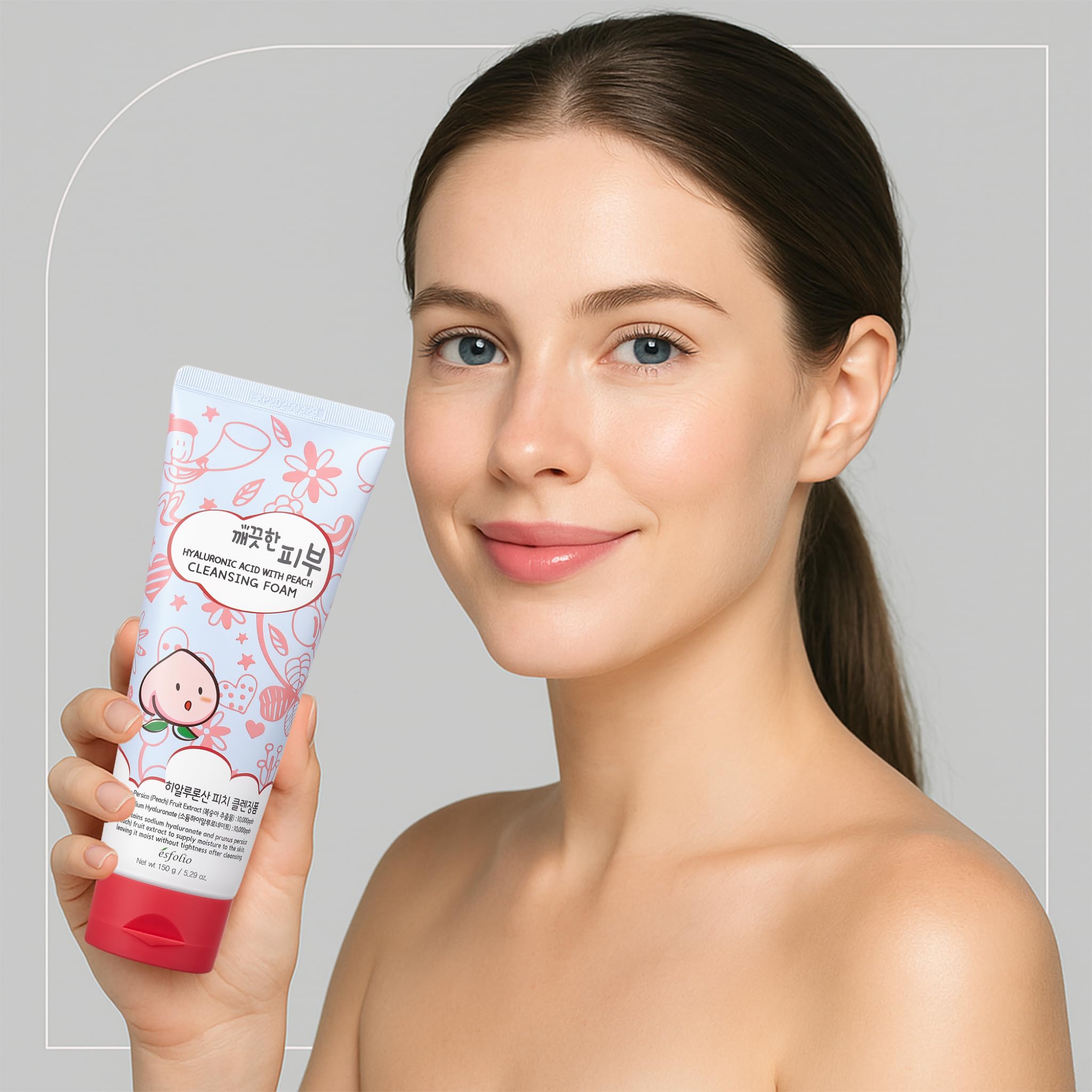 Esfolio enjuague fácil, espuma que se retira con agua.