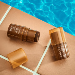 essence Baby Got Bronze Stick, muestra de cinco tonalidades disponibles