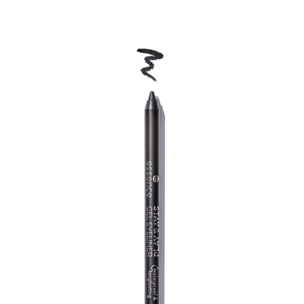 essence Stay & Play Gel Eyeliner muestra la punta para delineado preciso.