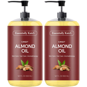 Essentially KateS Aceite de Almendra Dulce: dos botellas, ideal para piel y cabello.
