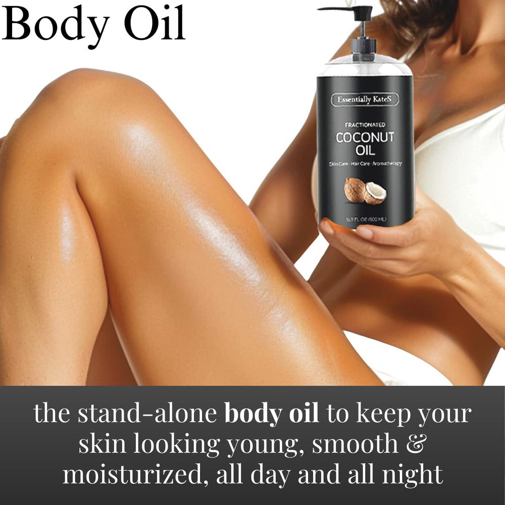 Essentially KateS Aceite de Coco Fraccionado - Textura líquida: absorción rápida para cabello y piel.