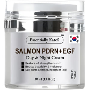Esencialmente KateS Salmon PDRN + EGF, crema dia-noche para renovación y elasticidad.