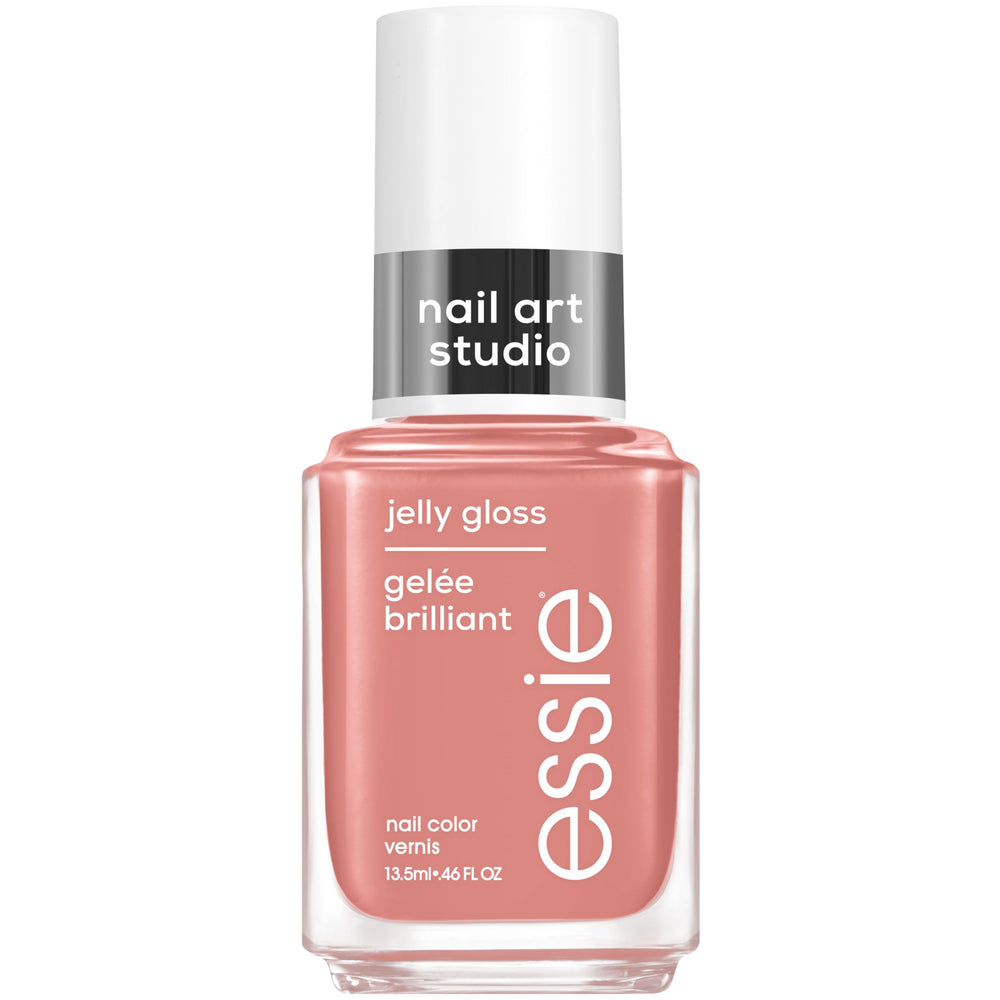 Esmalte essie Jelly Gloss rosado translucido para apariencia sutil.