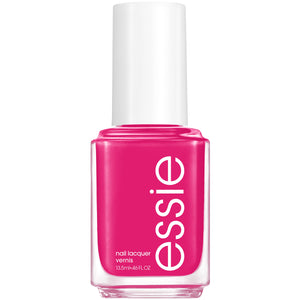 Esmalte Essie magenta cremoso en bote para acabado liso y duradero.