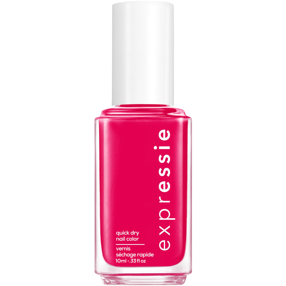 esmalte essie Expressie rosa magenta, secado rápido para uñas listas en poco tiempo.