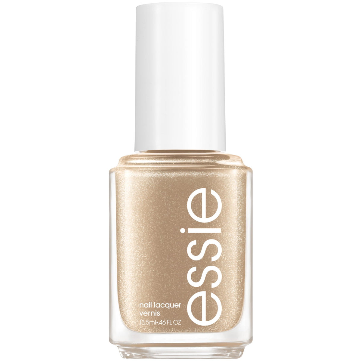 essie Good As Gold: botella en primer plano con acabado dorado brillante