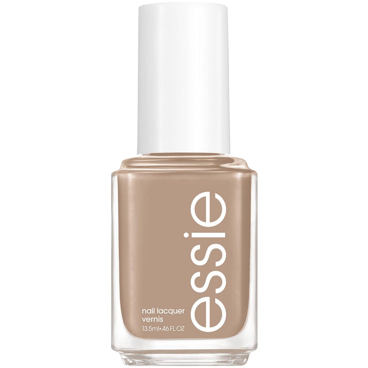 essie Hike It Up tono medio neutral crema, acabado suave para uñas elegantes.