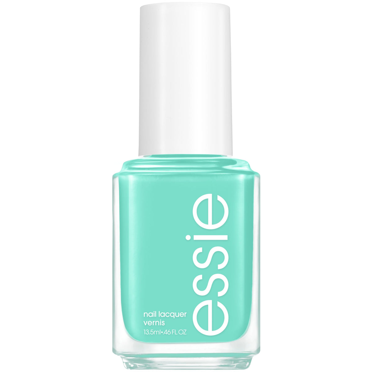 Esmalte essie Riviera Rush en botella brillante, color turquesa verdoso para uñas llamativas