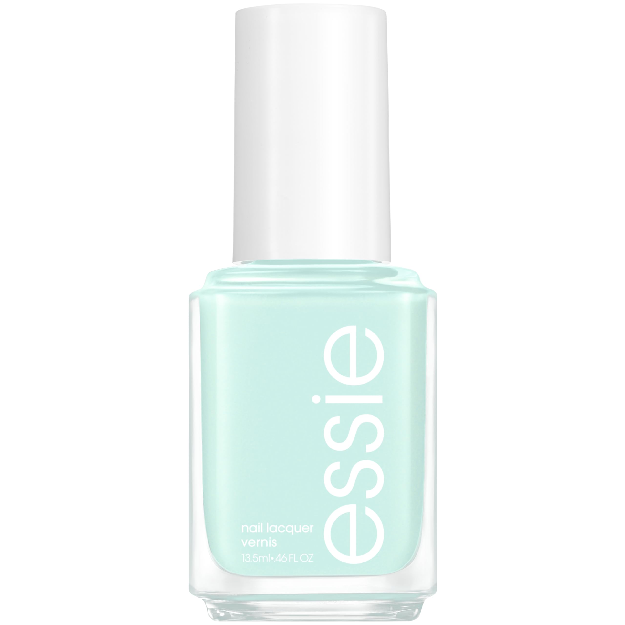 Esmalte essie Seas The Day en tono menta con brillo duradero.