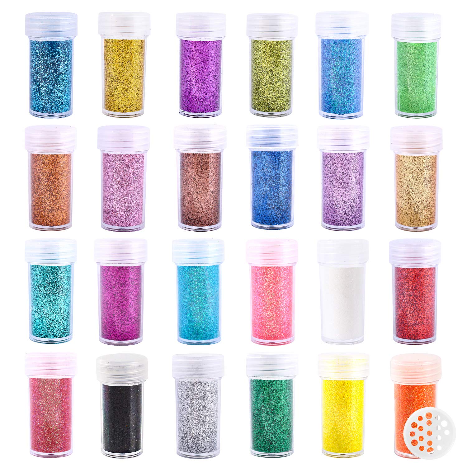 Estanoite Brillo Ultrafino: set de 24 colores para uñas brillantes y maquillaje.