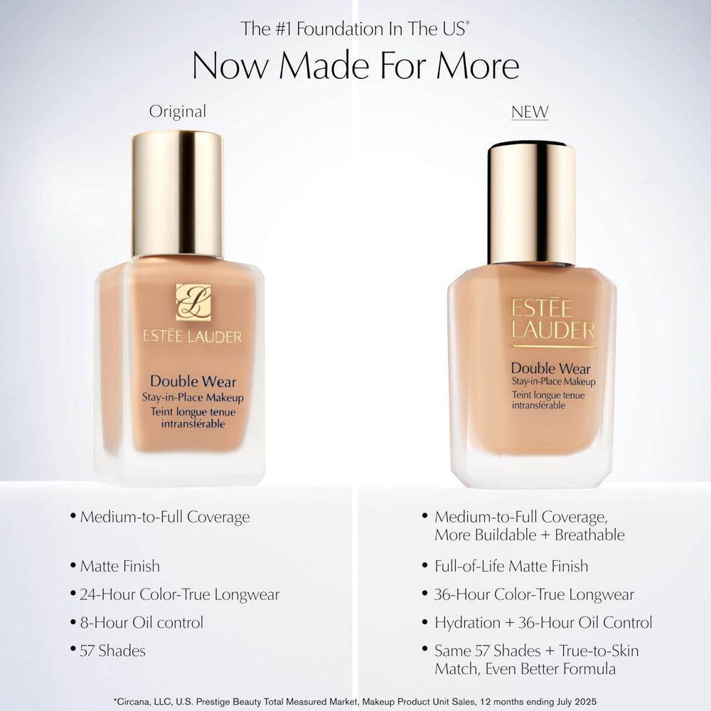 Cobertura media a completa que unifica tono con Estée Lauder Double Wear.