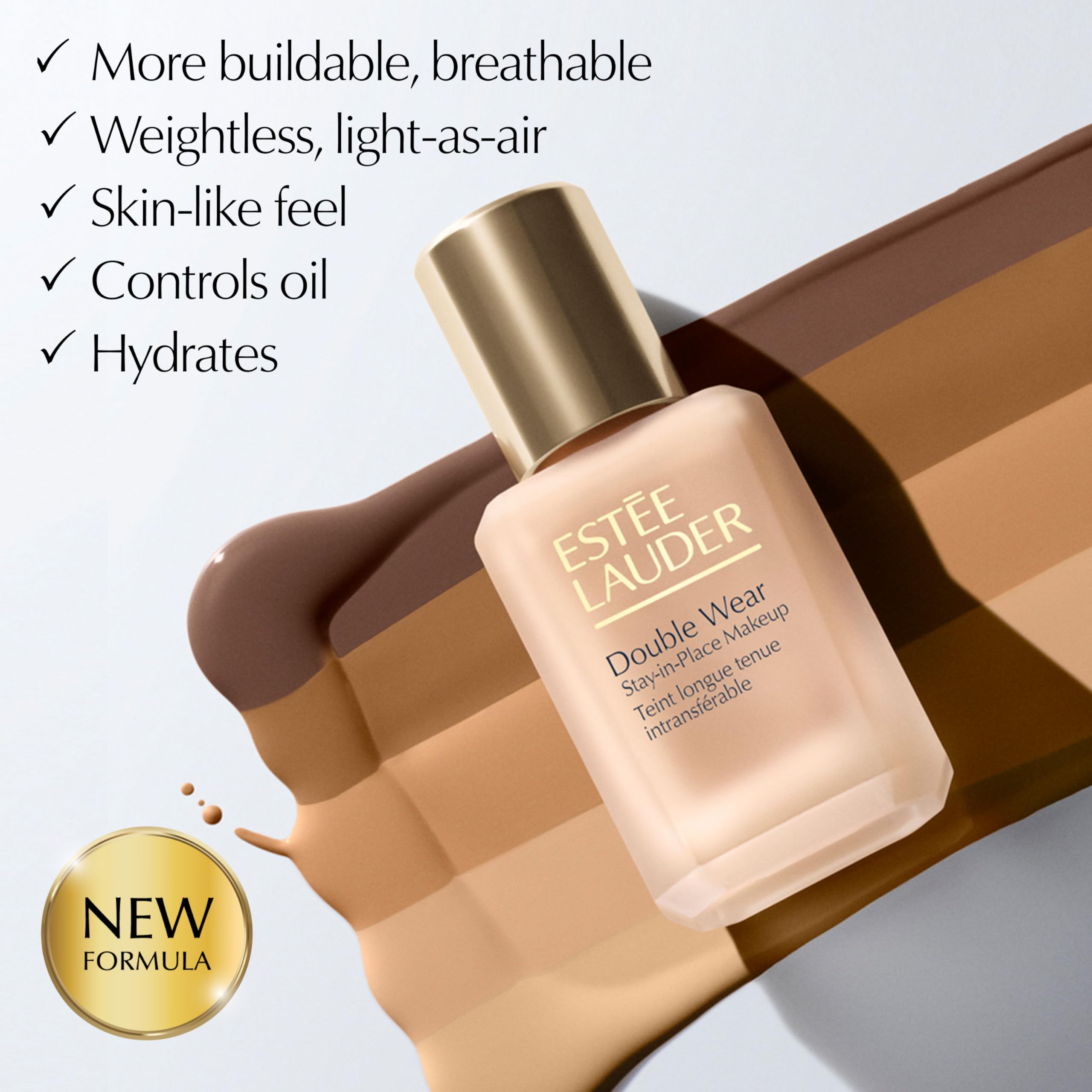 Estée Lauder Double Wear, pigmentos mejorados, tono más fiel y dimensional.