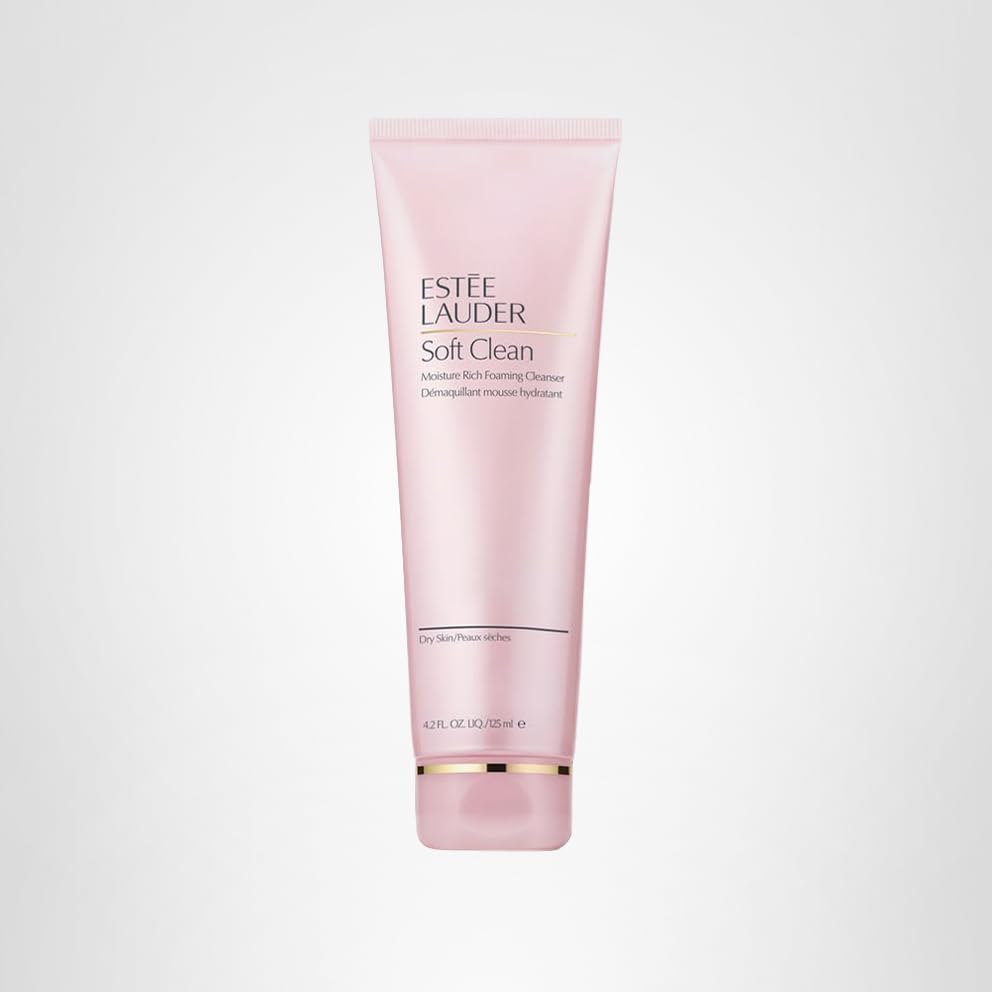 Envase elegante de Estee Lauder Soft Clean transmitiendo lujo y cuidado
