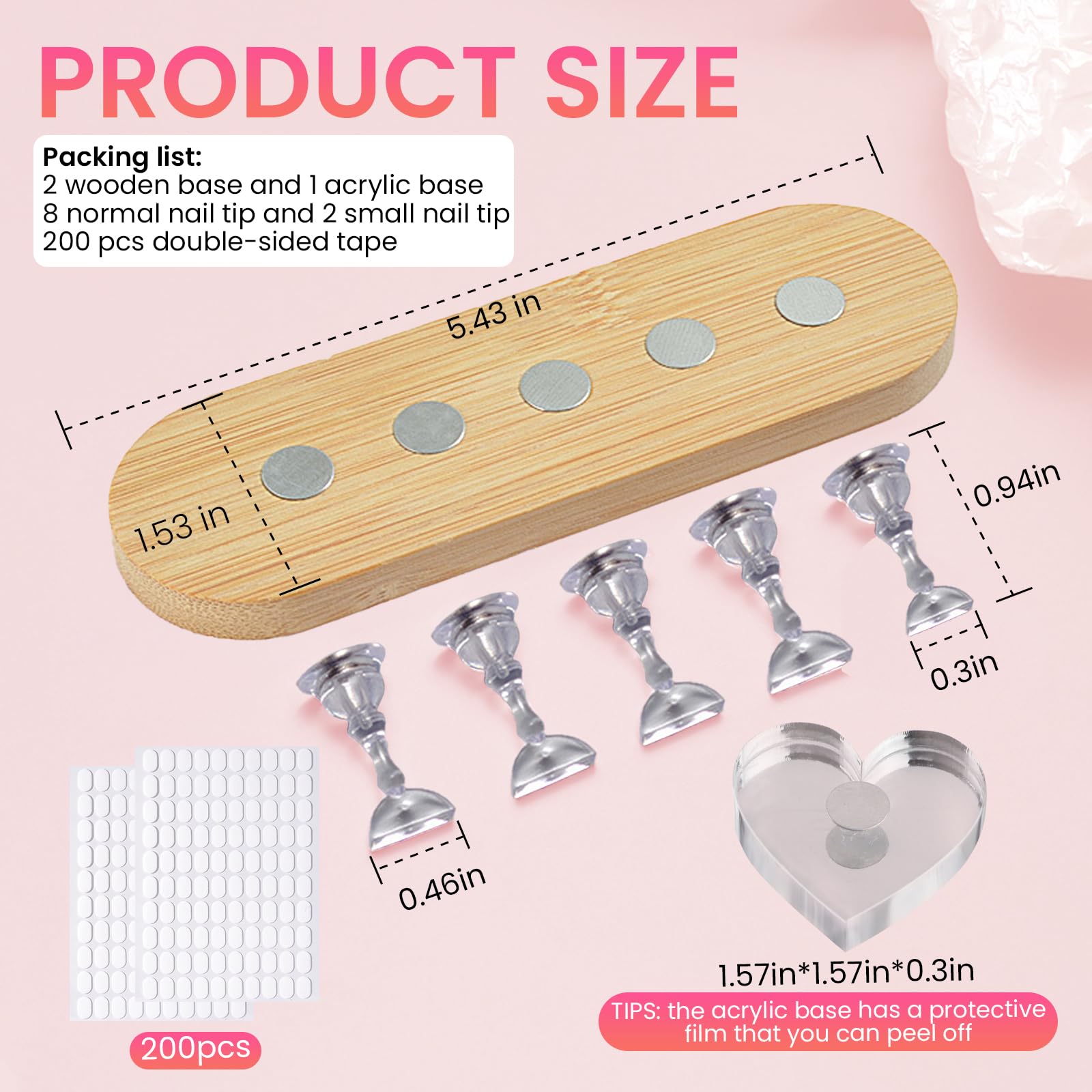 ESUOHYM soportes de puntas para uñas, ideales para diseños detallados.