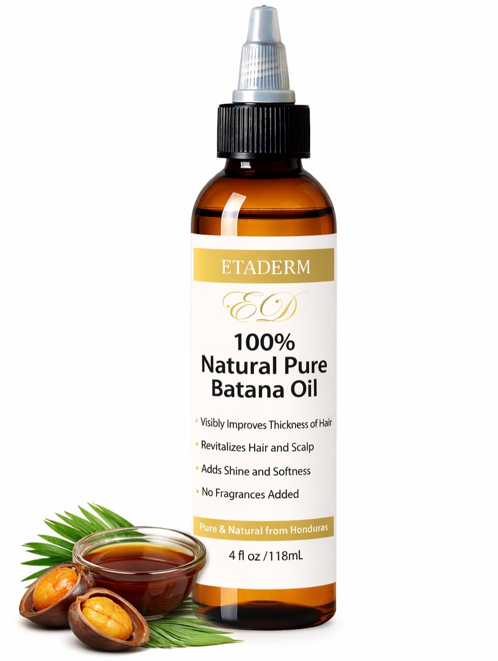 ETADERM Batana: botella de aceite puro para hidratación del cuero cabelludo y cabello