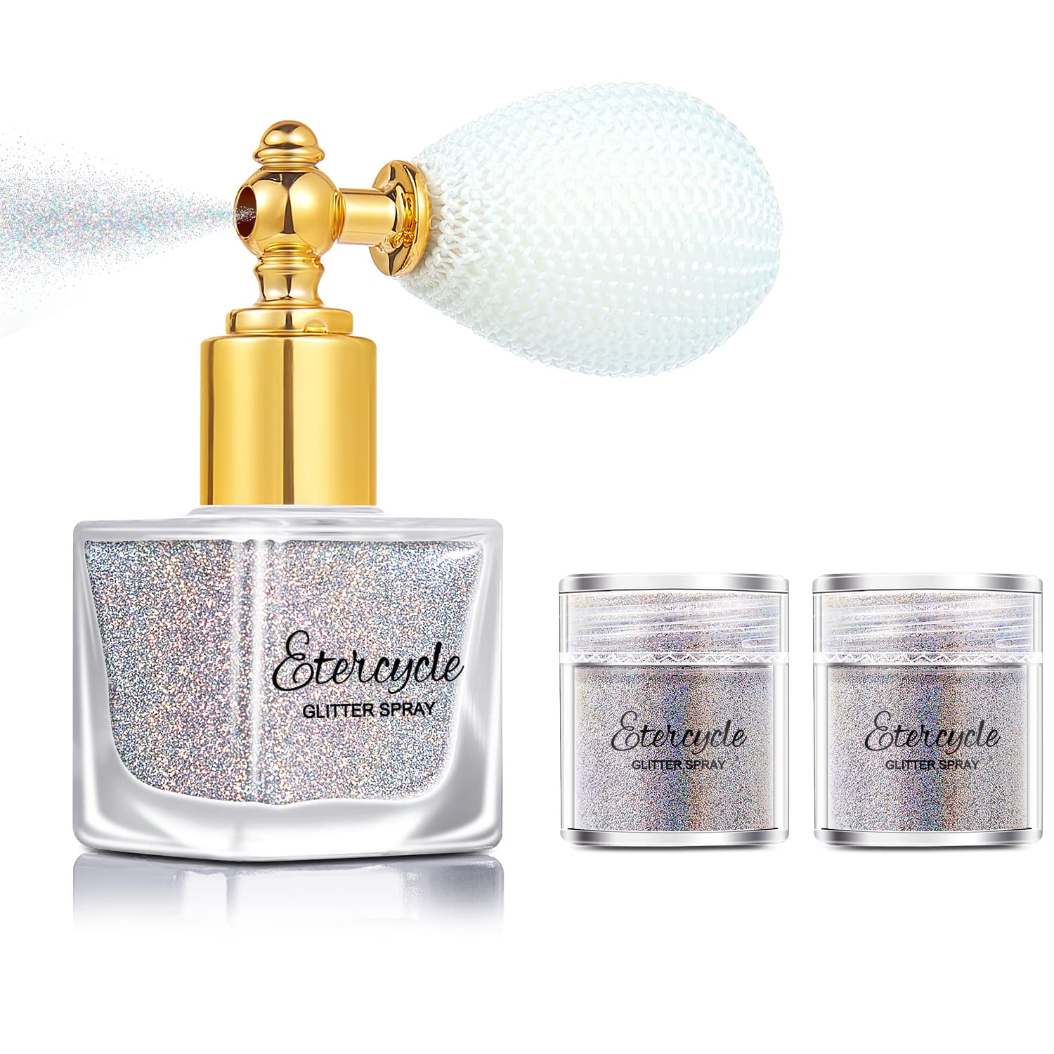 Etercycle Brillo corporal plata: destellos suaves para la piel en cualquier ocasión.