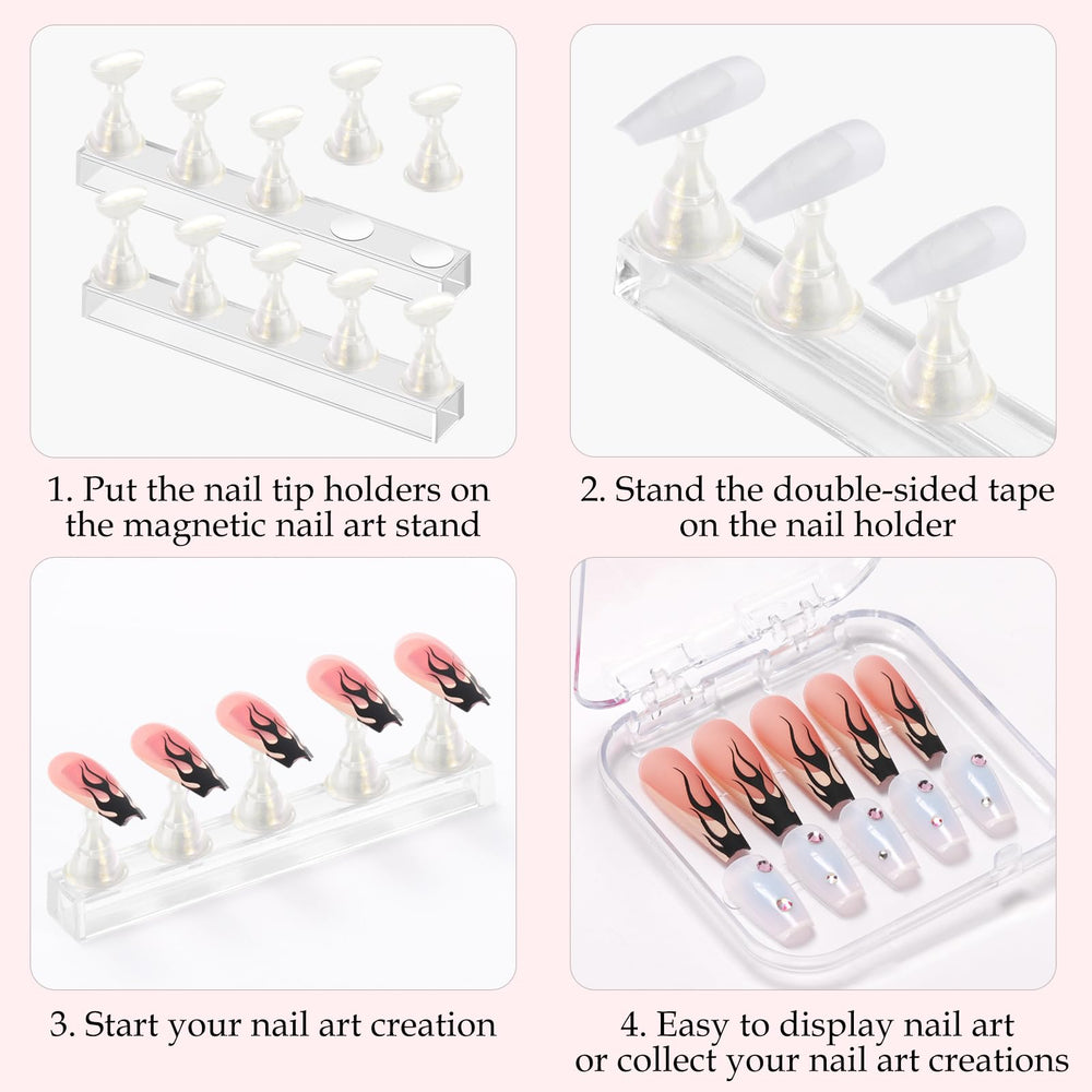 Etercycle cinta doble cara para uñas, fija uñas con firmeza para crear diseños.