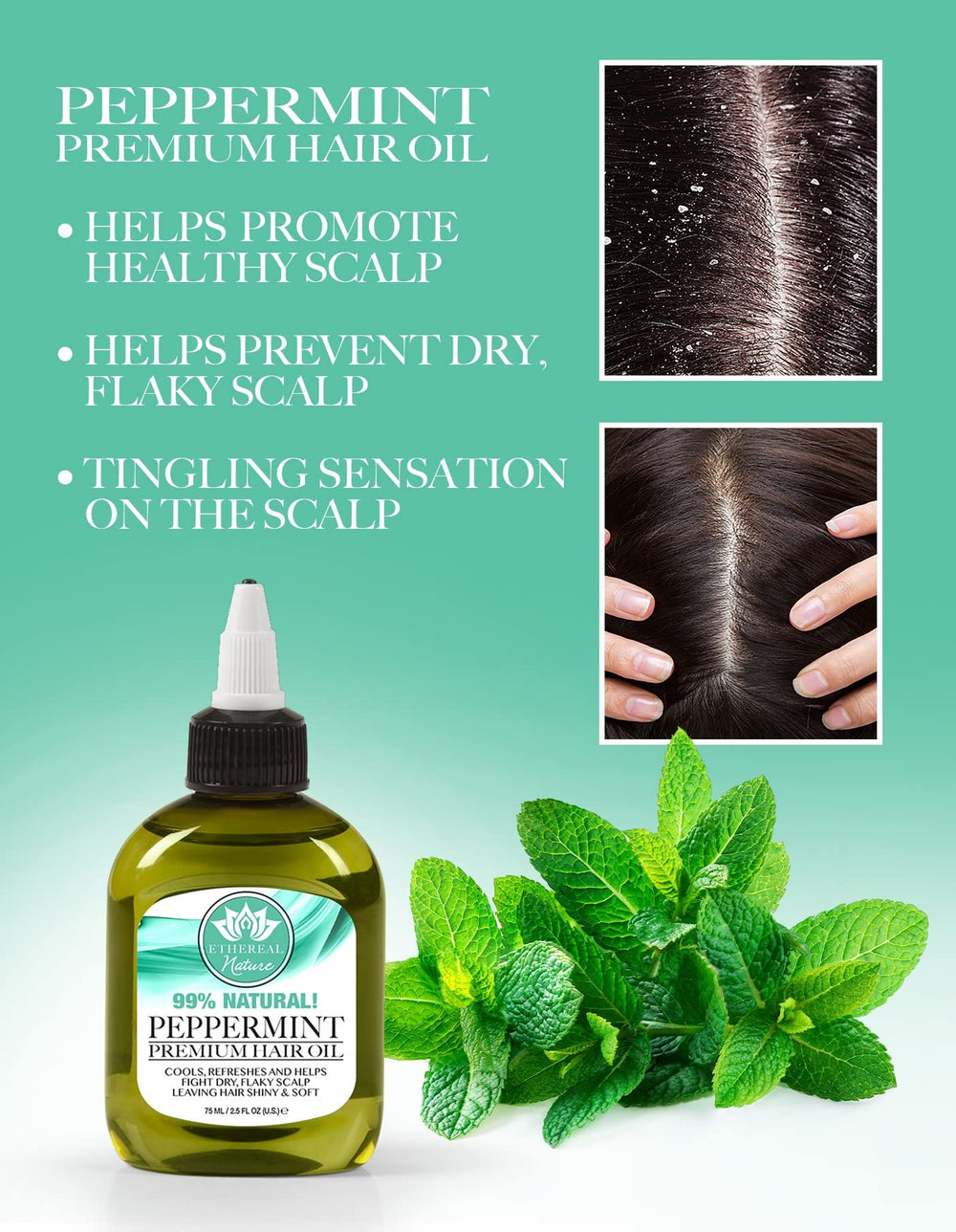 Ethereal Nature Aceite para cabello, envase de 210 ml para uso práctico.