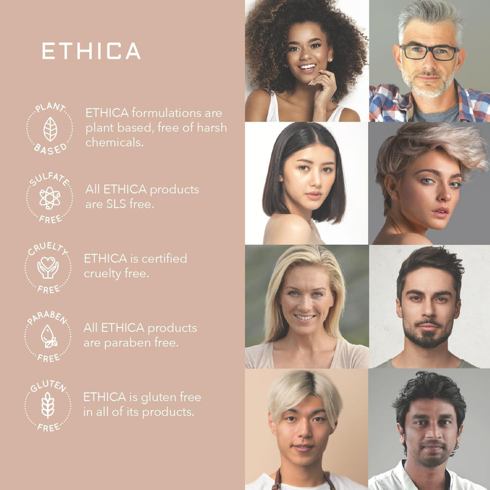Ethica Beauty etiqueta sin fragancia, ideal para uso diario sin irritación.