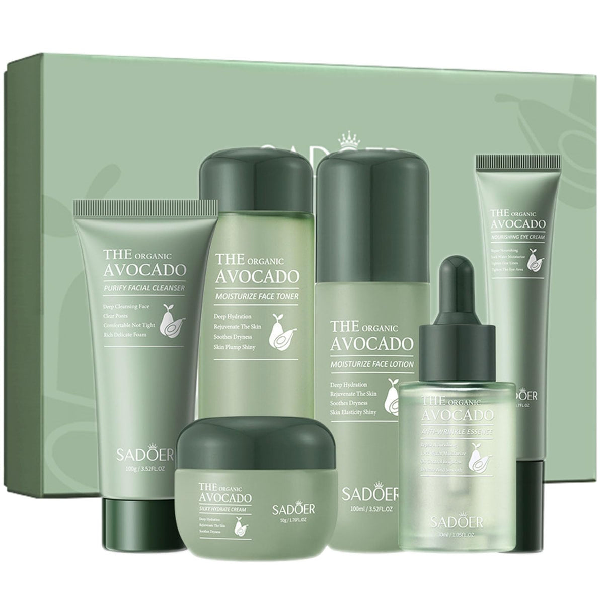 Etuanxi Avocado Limpiador facial con espuma suave para piel limpia y fresca.
