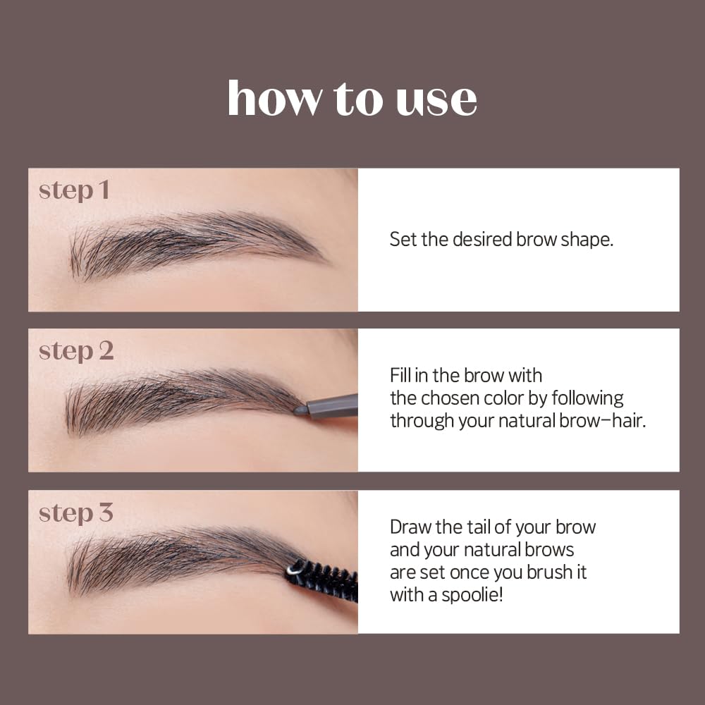 ETUDE Bare Edge Brow Pencil evita manchas para un delineado limpio