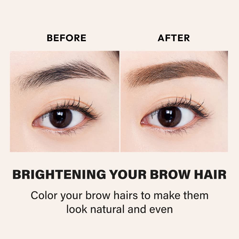 ETUDE Color My Brows acabado con brillo suave para un aspecto saludable.