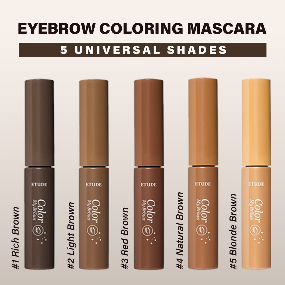 ETUDE Color My Brows gel suave evita grumos al maquillar.