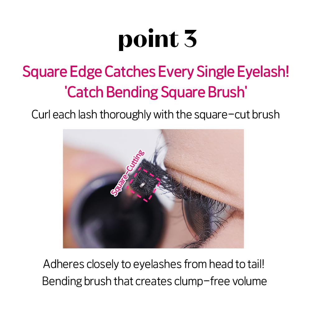 ETUDE Curl Fix Mascara, aplicación desde la raíz para un efecto natural.