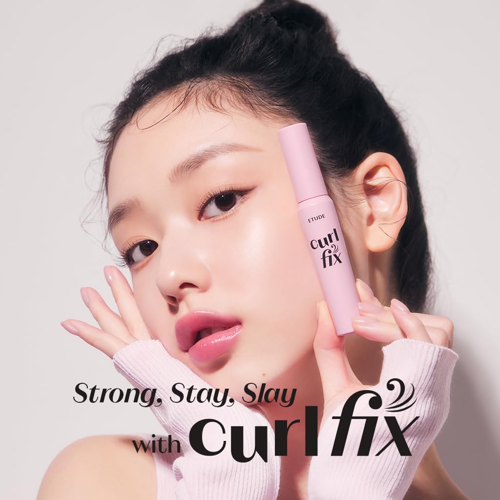ETUDE Curl Fix Mascara, curva sostenida 24 horas para un look duradero.