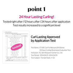 ETUDE Curl Fix Mascara, definición y separación sin grumos para un acabado limpio.