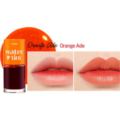 ETUDE Dear Darling Water Tint Naranja Ade en labios, color intenso sin pegajosidad.