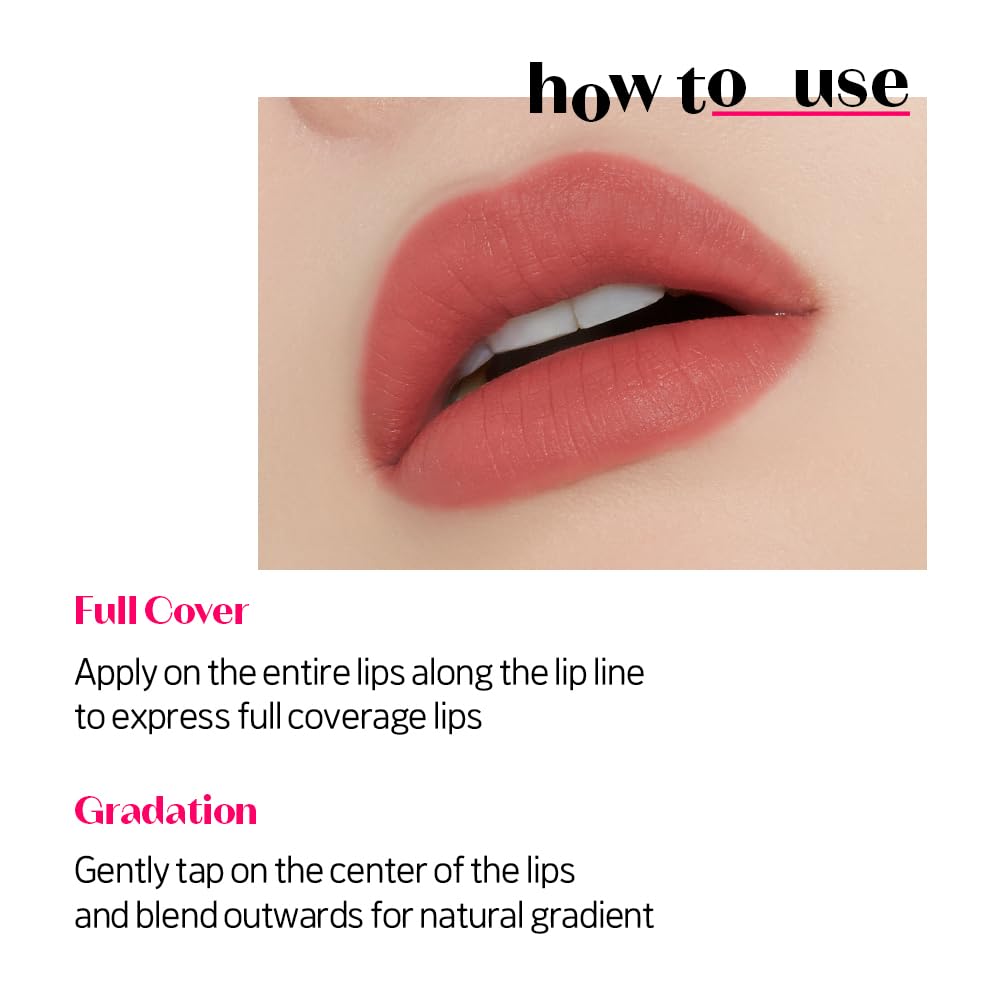ETUDE Fixing Tint 12 en salmón-ladrillo color duradero sin desvanecimiento al comer