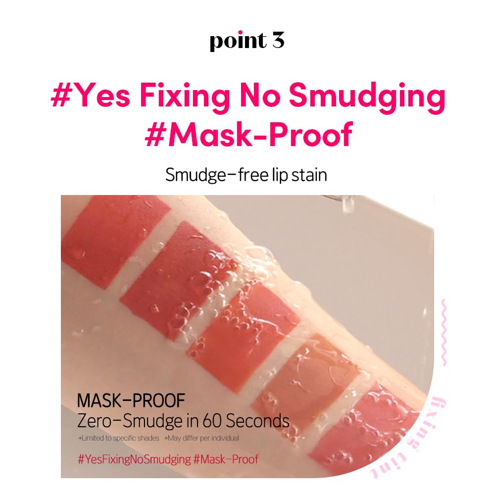 ETUDE Fixing Tint 12 en salmón-ladrillo se seca en 60 segundos y evita transferencias