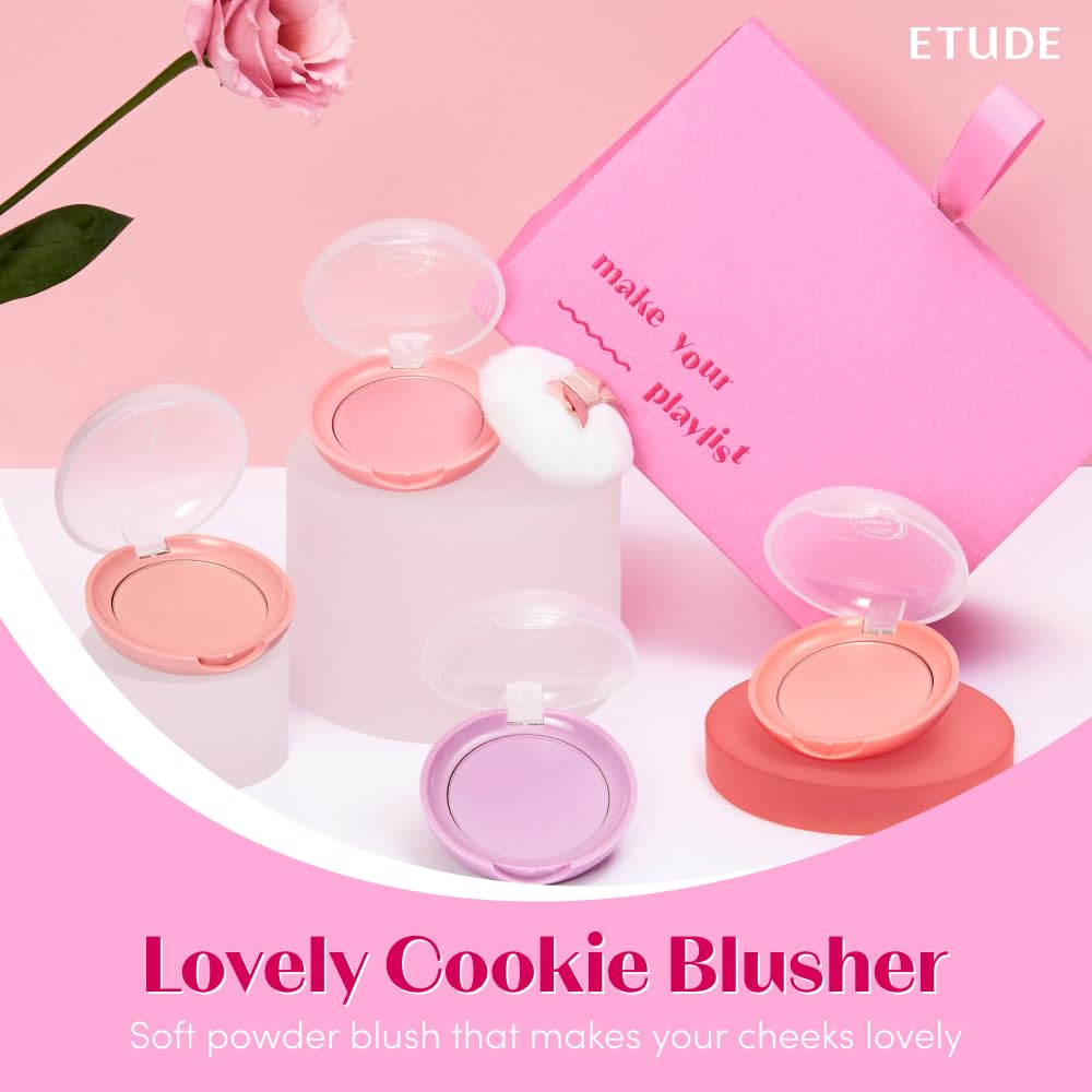 ETUDE Lovely Cookie Blusher con aplicador tipo almohadilla para aplicación cómoda