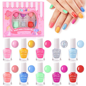 Esmalte infantil ETYJO set de 10 colores para juego seguro y creativo.