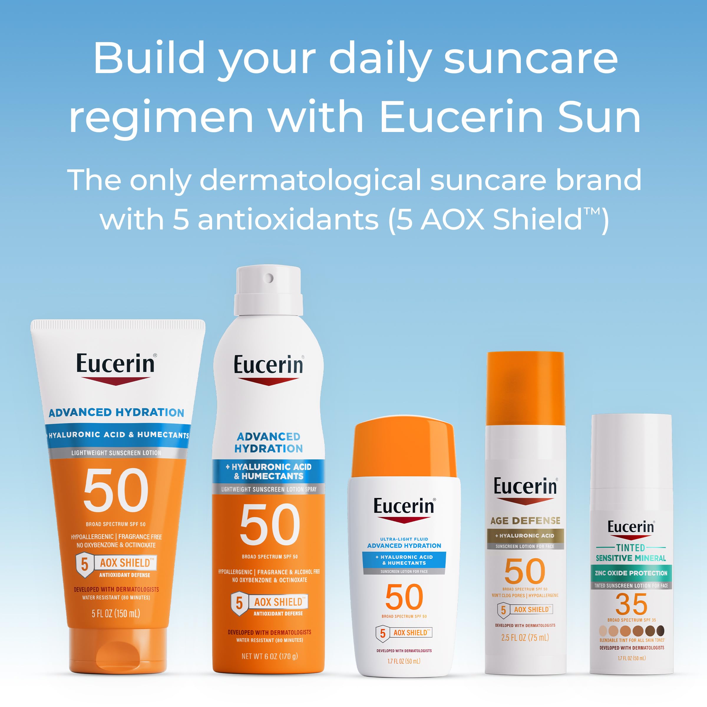 Eucerin Fórmula con 5 antioxidantes SPF30 en spray.