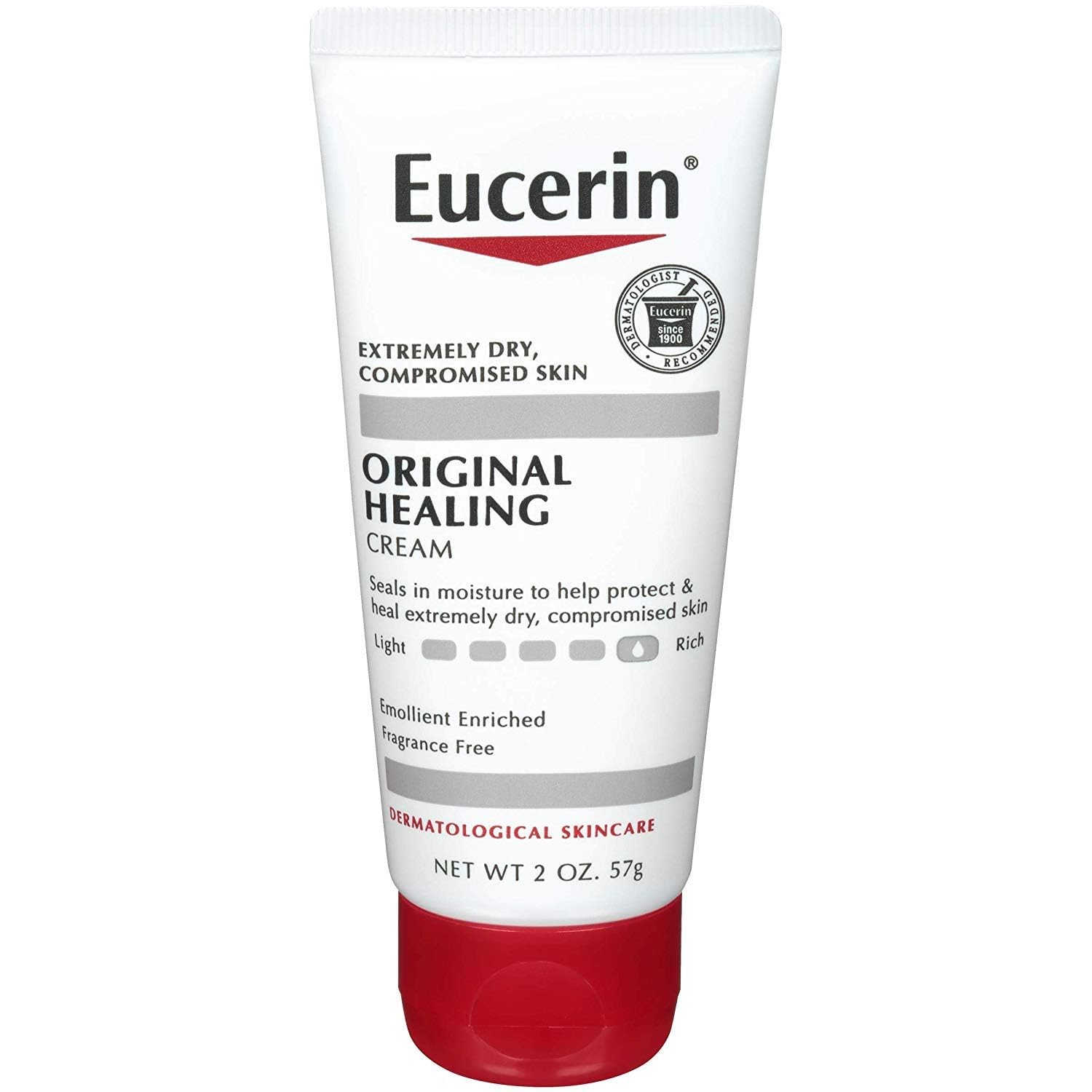Eucerin Original Healing Rich Creme, bote 2 oz, alivio diario de piel seca.