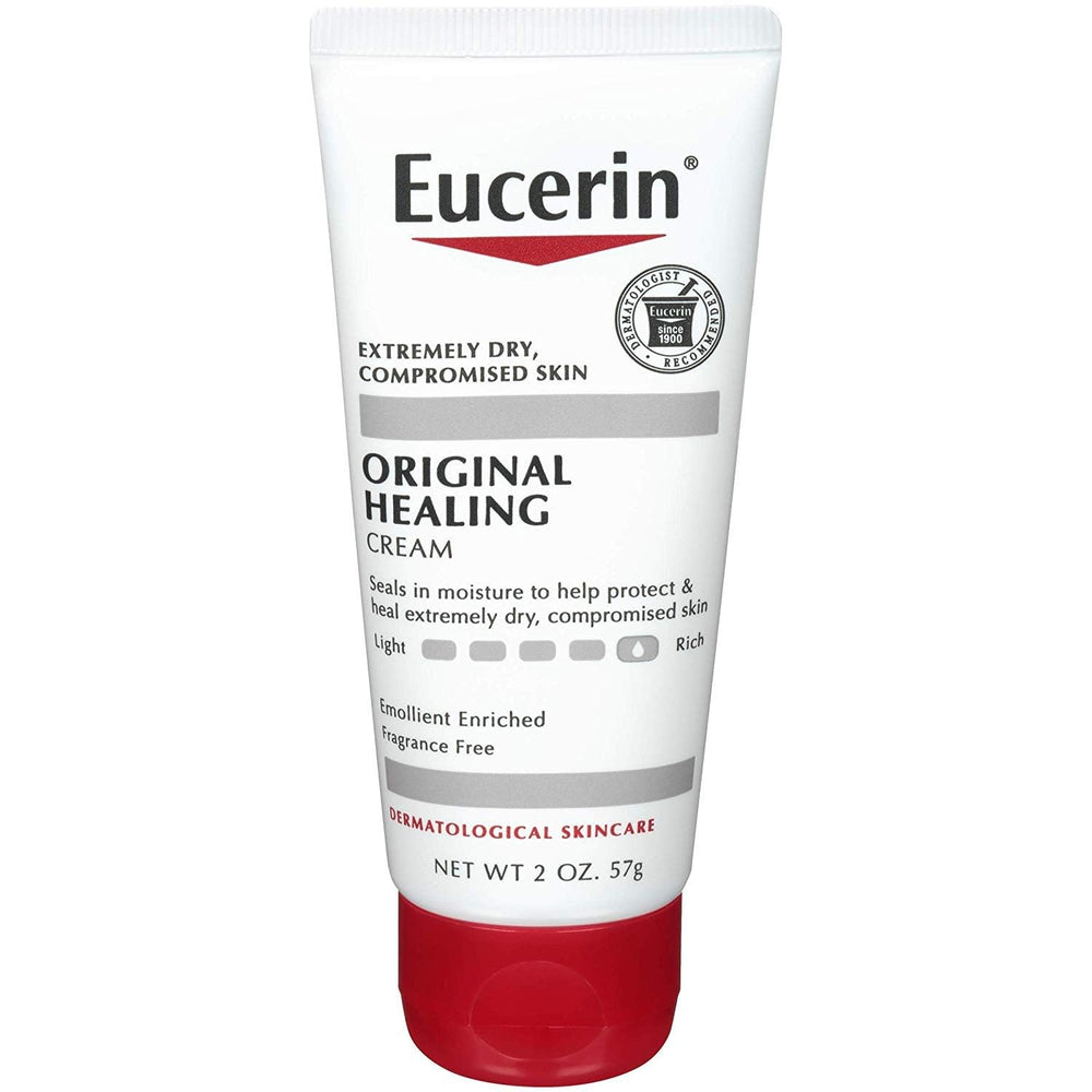 Eucerin Original Healing Rich Creme, bote 2 oz, alivio diario de piel seca.
